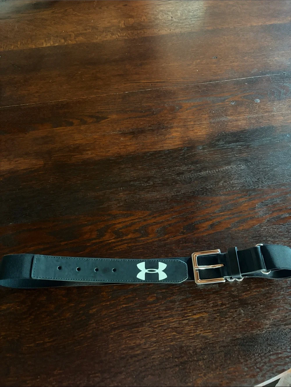 Under Armour Black Belt with White Logo and Metal Buckle